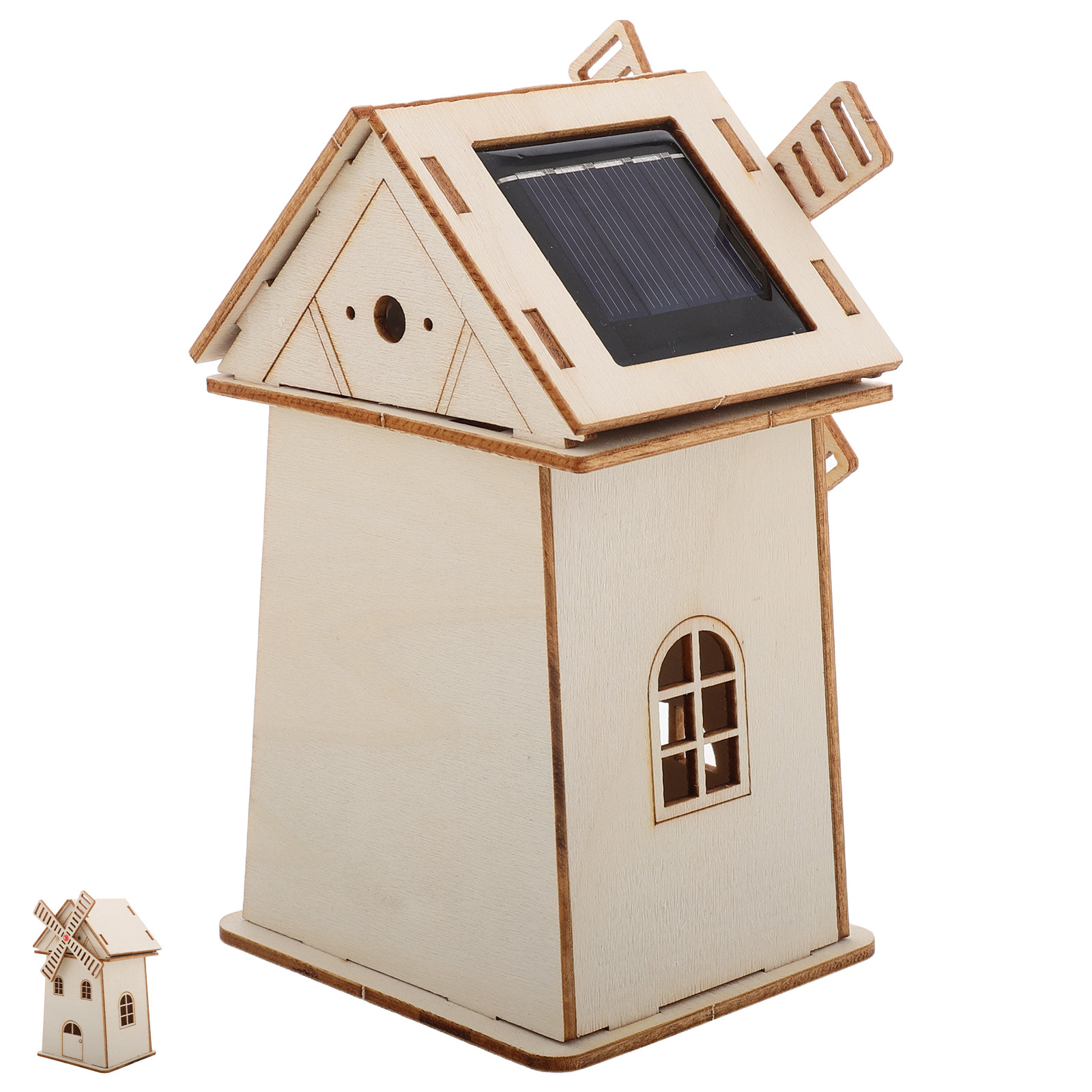 Wooden Solar Powered Windmill  - مراجعة Renewable Energy For Kids وسعره