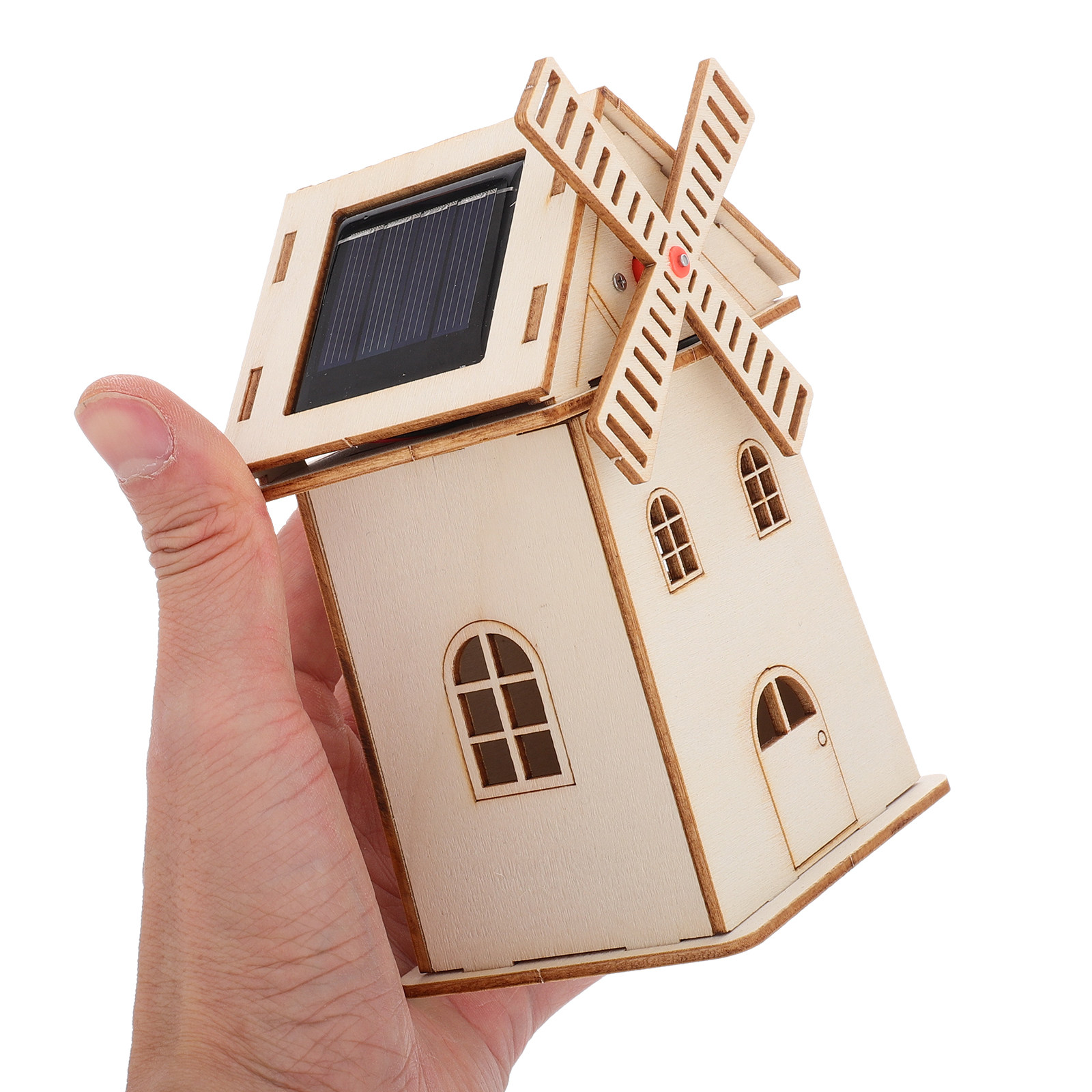 Wooden Solar Powered Windmill  - مراجعة Renewable Energy For Kids وسعره