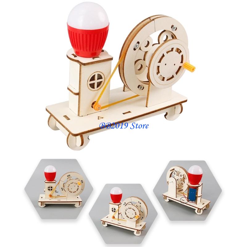 Q0KB Creative Wooden Hand Cran - مراجعة Renewable Energy For Kids وسعره